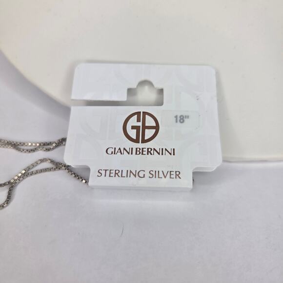 Giani Bernini Sterling Silver Chain Necklace, 18" Box Chain Simple Classic NEW - Picture 11 of 12